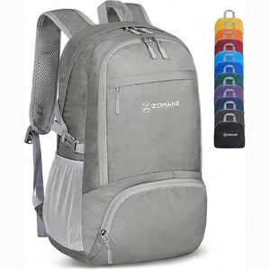 Muestra gratuita al por mayor, mochila de viaje impermeable, reutilizable y duradera, de nailon, con cordón ajustable y logotipo personalizado, mochila plegable. - Product Image 3