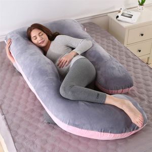 Venta directa de fábrica, barato, personalizado, forma de G, cubierta de terciopelo de cristal, almohada de embarazo, almohadas grises para dormir de cuerpo total de maternidad - Product Image 2