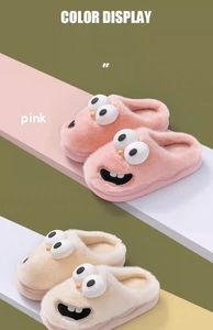 2025 nouveau dessin animé gros yeux <span class=keywords><strong>chien</strong></span> pantoufles <span class=keywords><strong>pour</strong></span> femmes nouveau hiver intérieur maison en peluche chaud Couple pantoufles Ins Style - Product Image 5