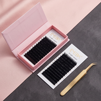 EMEDA En gros Plateaux d'extensions de cils classiques en cachemire, extensions de cils en PBT coréen effet velours, fournitures pour extensions de cils volume noir mat effet vison