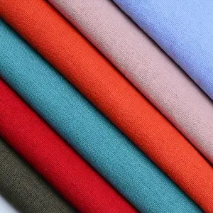 Fornitori morbido tessuto tinta unita materiale tessile moda cotone lino tessuto fabbricazione tessuti oxford per donna camicia di stoffa