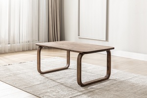 Mesa de centro personalizada con diseño moderno de nogal para el hogar, hotel, oficina o restaurante, mueble funcional y elegante - Product Image 4