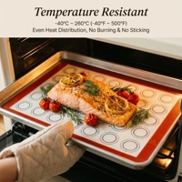 Tapis de cuisson en silicone personnalisé avec bord rouge, taille sur mesure, logo, sans papier sulfurisé, antiadhésif, pour biscuits