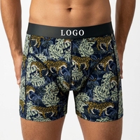 Caleçons Boxers Mi-Hauts en Coton et Spandex à Imprimé Animal pour Hommes – Tricot Premium, Haute Élasticité, Doux pour la Peau, Respirant – OEM