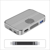 Enclosure SSD M.2 NVMe Magnetik Snap-On & Hub USB-C dengan Kipas Pendingin 10Gbps SD/TF 4K HDMI PD untuk iPhone Merekam Video & Backup
