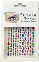Visage gemmes auto-adhésif visage strass pour maquillage Festival visage bijoux bâton sur perles cheveux gemmes perle strass autocollants