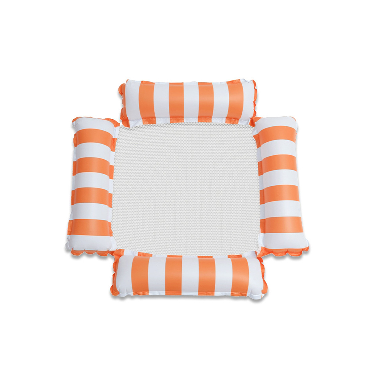 Four-tube striped floating raft-orange
