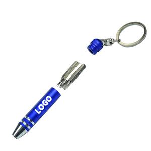 定制标志钥匙扣螺丝刀迷你多工具口袋EDC维修工具，带平头和十字形头 - Product Image 1