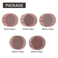 Disques de ponçage en maille de grain 5 pouces 80 de qualité supérieure filet sans poussière crochet boucle disque de papier abrasif remplacement abrasif papier de verre automobile