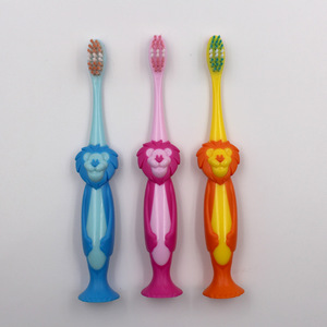 Cepillo de dientes con diseño de león de dibujos animados, cerdas de alta densidad, cepillo de dientes manual para niños, diseño colorido - Product Image 1