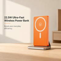 Chargeur sans fil magnétique rapide 22,5 W et batterie externe avec support d'affichage LED et câble d'interface Type-C