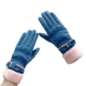 Grosir sarung tangan mitten kualitas tinggi kustom mode keluaran baru hangat berkendara musim dingin untuk wanita