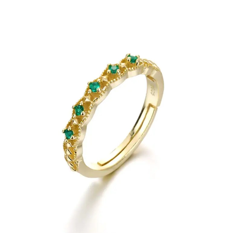Роскошные и винтажные кольца с золотым покрытием 14 к, серебряные изумрудные кольца из серебра 925 пробы для женщин