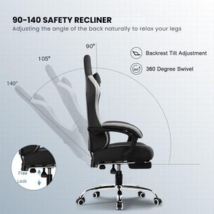 Chaise de jeu inclinable de nouvelle conception avec repose-pieds, chaise de jeu marron - Product Image 6