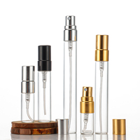 Mini flacon de parfum en verre vide, cylindrique, 2ml 3ml 5ml 8ml 10ml, vaporisateur rechargeable avec couvercle pompe doré, argenté ou noir