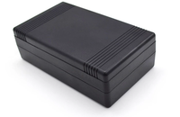 Casing Elektronik ABS Horizontal Bergaris Persegi Panjang Warna Hitam dari Plastik untuk Modul Pengontrol Cerdas