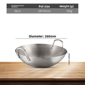 <span class=keywords><strong>Wok</strong></span> Comercial de Acero Inoxidable <span class=keywords><strong>con</strong></span> Fondo Redondo, Sartén Antiadherente para Cocina China <span class=keywords><strong>con</strong></span> Doble Asa para <span class=keywords><strong>Restaurante</strong></span> - Product Image 6