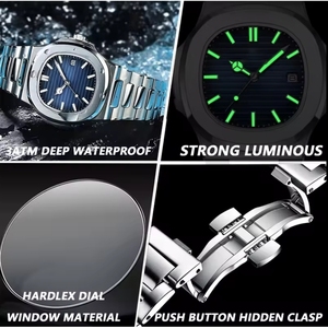 SKMEI Men's Hollow 3D Relief <b>Diamond</b> Scale Gold Stainless Steel Mechanical <b>Watch</b> Waterproof Wristwatch with Noble Style - Product Image 6