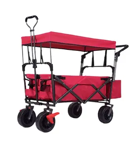 HW54 vendita calda pieghevole carro con tenda da sole rimovibile grande spazio di stoccaggio per il campeggio per bambini carrello a spinta