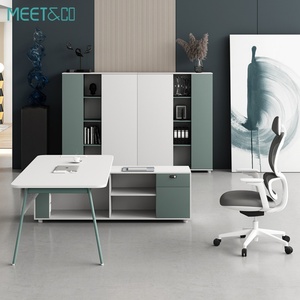 Bureau de direction moderne de luxe en forme de L, durable, convertible, table de direction, mobilier de bureau ergonomique - Product Image 2