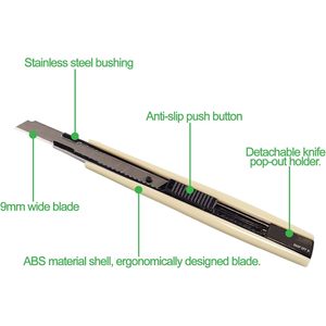 Cuchillo Multiusos Ahchay de 9 mm con Hoja Retráctil de 60 Grados, Cortador de Papel Crepé y Papel Tapiz - Product Image 3
