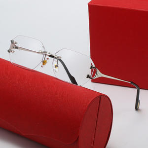Nouvelles lunettes de soleil sans monture à bords taillés en diamant UV400, style européen <span class=keywords><strong>et</strong></span> américain, petite monture, pour femmes, tendance influenceur - Product Image 4