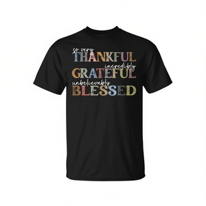 Camiseta Thankful Grateful Blessed Thanksgiving Autumn Fall - Product Image 1