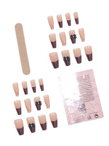 Flores francesas Prensa en las uñas Flash Diamante 3D Diamantes de imitación Brillo Brillante Uñas postizas Bailarina larga Ataúd Puntas falsas <span class=keywords><strong>Manicura</strong></span> - Product Image 4