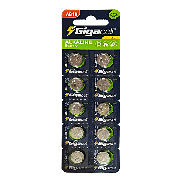 1.5V Button Coin Cell Batteries AG10 LR1130 Alkaline Battery Ideal for Watches Calculators Lasers and More 10 Counts