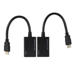 Extensor <span class=keywords><strong>HDMI</strong></span> doble UTP <span class=keywords><strong>CAT5e</strong></span>/6, Mini Plug And Play compatible con Cable negro de 1080P, 30m, par de plástico - Product Image 3