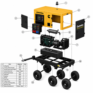 Générateur diesel silencieux Cummins Weichai Kofo 20kw 40kw 48kW 60kVA 80kVA 100kVA, prix d'usine, triphasé 50Hz, groupe électrogène industriel - Product Image 6