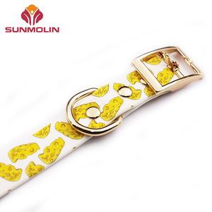 <span class=keywords><strong>Collar</strong></span> de perro impermeable con patrón personalizado, correa de cuero con textura de aleación de zinc, hebilla recubierta de silicona, pvc - Product Image 4