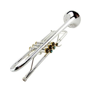 ทรัมเป็ตระดับมืออาชีพ คีย์ B-flat  เคลือบเงิน  งานขัดเงา  ลำตัวเป็นชิ้นเดียว  แกะสลักด้วยมือ - Product Image 4