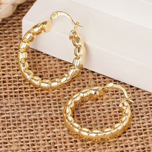 Orecchini a Cerchio in Metallo con Nodo per Donne, Stile Britannico Chic, Gioielli alla Moda Elettroplaccati, Regalo Quotidiano - Product Image 3