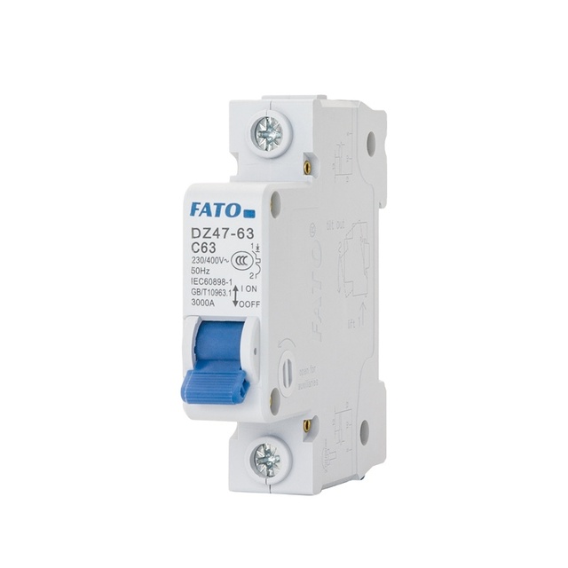 FATO DZ47-63 4.5Ka  AC MCB 1-63A  230V/415V 1Pole Long Life Miniature Circuit Breaker Factory Use