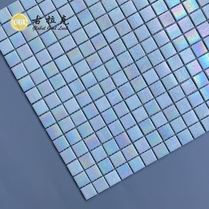 Azulejo de mosaico de cristal <span class=keywords><strong>blanco</strong></span> inrediscent brillante efecto nacarado para piscina ducha baño inodoro <span class=keywords><strong>pared</strong></span> duradera - Product Image 3