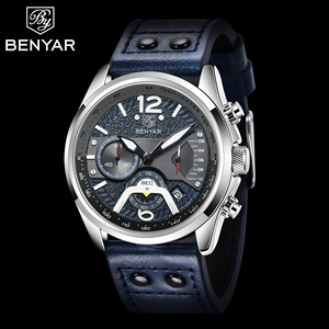 Orologio al quarzo BENYAR con cinturino in vera pelle di grandi dimensioni <span class=keywords><strong>per</strong></span> uomo e ragazzo - Product Image 1