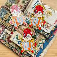 En gros, patchs brodés 3D à coudre personnalisés en tissu toile et feutre, motifs mignons de dessins animés, ours, anime, cœur, fleur, alphabet pour enfants