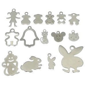 Colgante de acero inoxidable con dijes de oso y conejo para pulseras, collares y tobilleras, accesorios al por mayor - Product Image 1