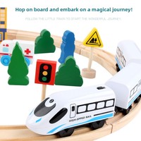 Train électrique magnétique en bois pour enfants (4-6 ans) – Jouet éducatif et amusant avec rails de transport
