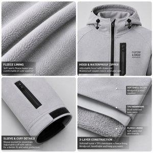Chaqueta de Forro Polar Térmico OEM para Hombre, Sudadera con Capucha Transpirable, Ropa Deportiva Personalizada - Product Image 3