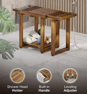 <span class=keywords><strong>Banc</strong></span> <span class=keywords><strong>de</strong></span> douche en <span class=keywords><strong>bois</strong></span> réglable durable personnalisé, imperméable, avec étagère <span class=keywords><strong>de</strong></span> rangement pour <span class=keywords><strong>salle</strong></span> <span class=keywords><strong>de</strong></span> <span class=keywords><strong>bain</strong></span>, chambre à coucher - Product Image 2