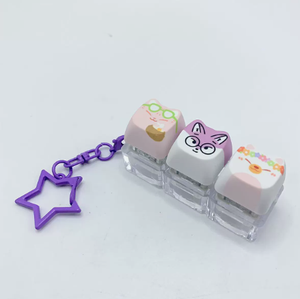 Porte-clés mignon en forme de chat de dessin animé 3D, mousqueton étoile, pendentif de sac animalier - Product Image 2