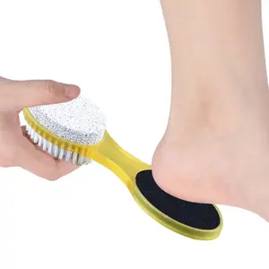 Gloway Outils de pédicure multi-usages 4 en 1 Brosse à pieds pour enlever les callosités avec pierre ponce Brosse à papier sablé