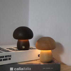 Lâmpada de cogumelo <span class=keywords><strong>usb</strong></span> recarregável, bateria recarregável, lâmpada de cogumelo em madeira, luz noturna, decoração led, luminária de mesa com interruptor touch - Product Image 3