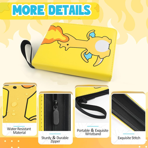 MIO fornitore diretto all'ingrosso raccoglitore di <span class=keywords><strong>carte</strong></span> con cerniera 4 tasche per <span class=keywords><strong>carte</strong></span> Pokemone - Product Image 3