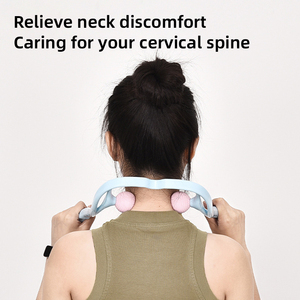 Aofit Manual de doble bola prensa Fitness de mano Mini Clip <span class=keywords><strong>cuello</strong></span> Cervical columna masajeador EVA Material multifunción Musical - Product Image 4