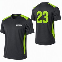 Camiseta de Fútbol Minimalista Sublimada Personalizada, Corte Regular, Poliéster Transpirable, Secado Rápido, Color Neón