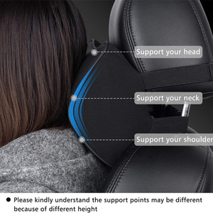 Ensemble de coussin de siège de voiture en mousse à mémoire de forme, soutien du cou, coussin de dos relaxant <span class=keywords><strong>pour</strong></span> la conduite avec sangle réglable, vente en gros - Product Image 3