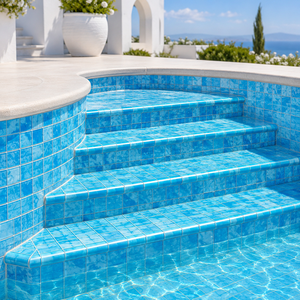 Mosaico de Vidrio Pintado a Mano para <span class=keywords><strong>Piscinas</strong></span>, Azul, Decorativo, para Paredes <span class=keywords><strong>y</strong></span> Pisos de <span class=keywords><strong>Piscinas</strong></span>, para Proyectos de Villas, Hoteles <span class=keywords><strong>y</strong></span> Resorts - Product Image 3
